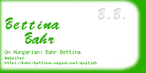 bettina bahr business card